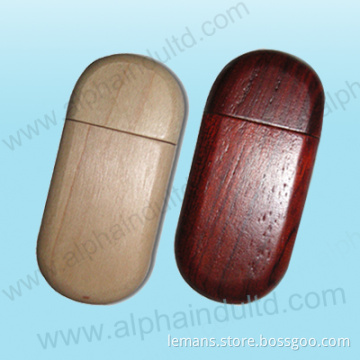 Rounded Wood Personalized Flash Drives (ALP-015U-6)